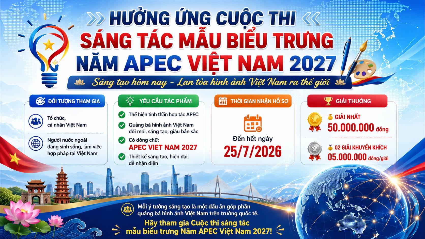 Thông báo: Về việc tổ chức Cuộc thi sáng tác mẫu biểu trưng Năm APEC 2027 tại Việt Nam 