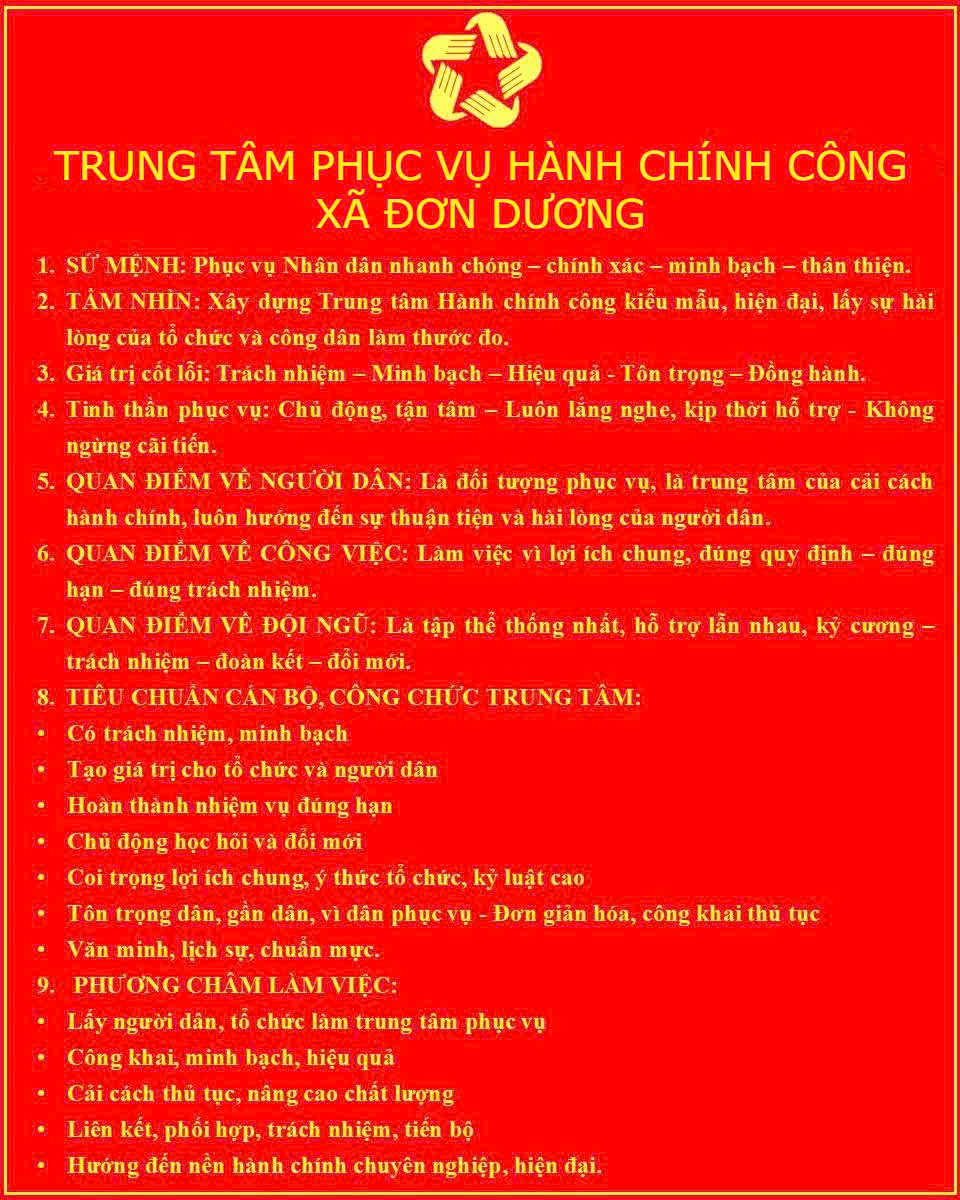 Thông tin về TTPVHCC xã Đơn Dương