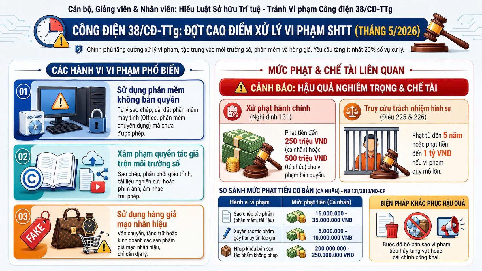 CÔNG ĐIỆN SỐ 38/CĐ-TTG CỦA THỦ TƯỚNG CHÍNH PHỦ: VỀ TẬP TRUNG CHỈ ĐẠO THỰC HIỆN QUYẾT LIỆT CÁC GIẢI PHÁP ĐẤU TRANH, NGĂN CHẶN, XỬ LÝ HÀNH VI XÂM PHẠM QUYỀN SỞ HỮU TRÍ TUỆ