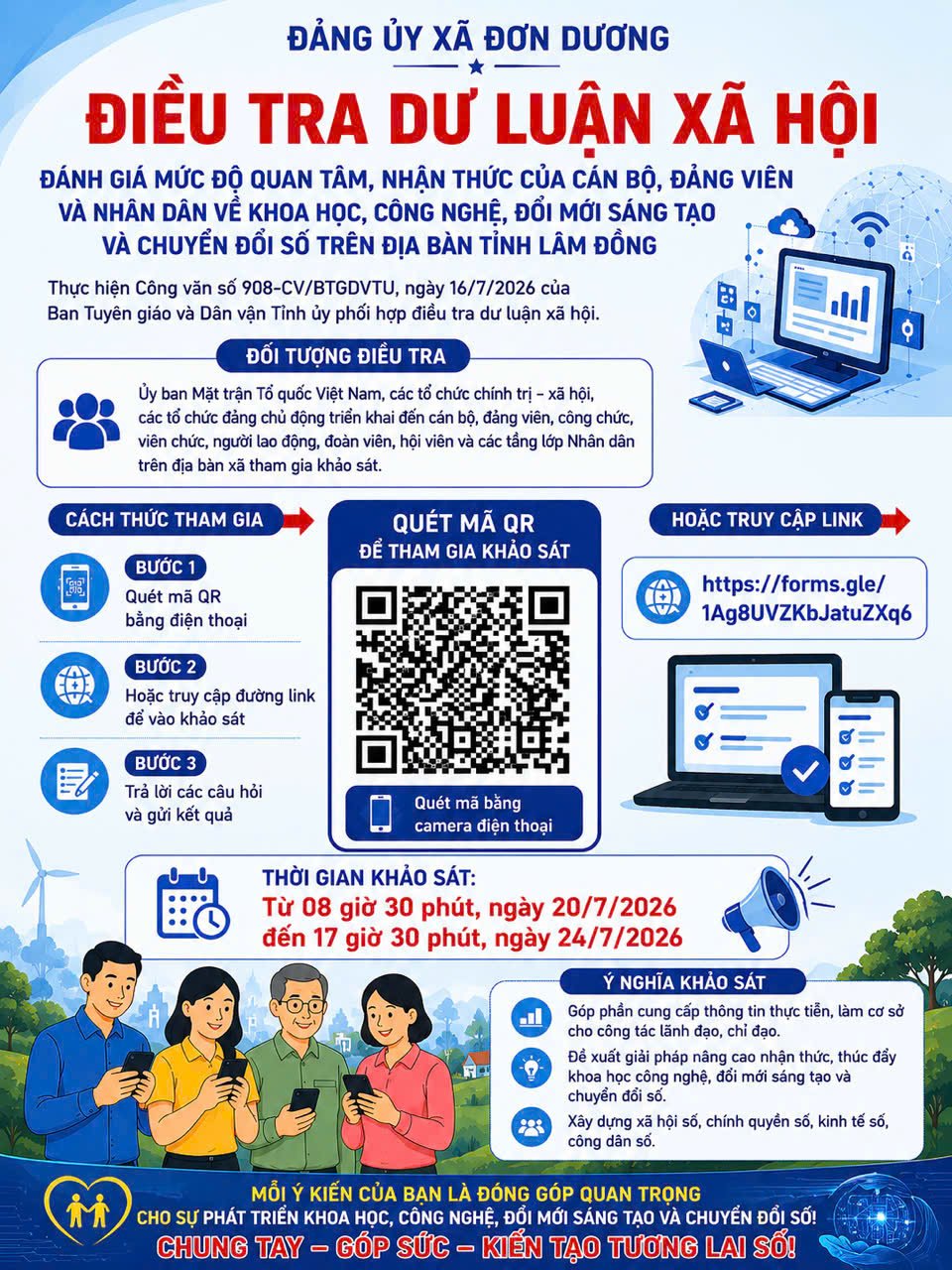 ĐIỀU TRA DƯ LUẬN XÃ HỘI VỀ KHOA HỌC, CÔNG NGHÊ, ĐỔI MỚI SÁNG TẠO VÀ CHUYỂN ĐỔI SỐ TRÊN ĐỊA BÀN TỈNH LÂM ĐỒNG