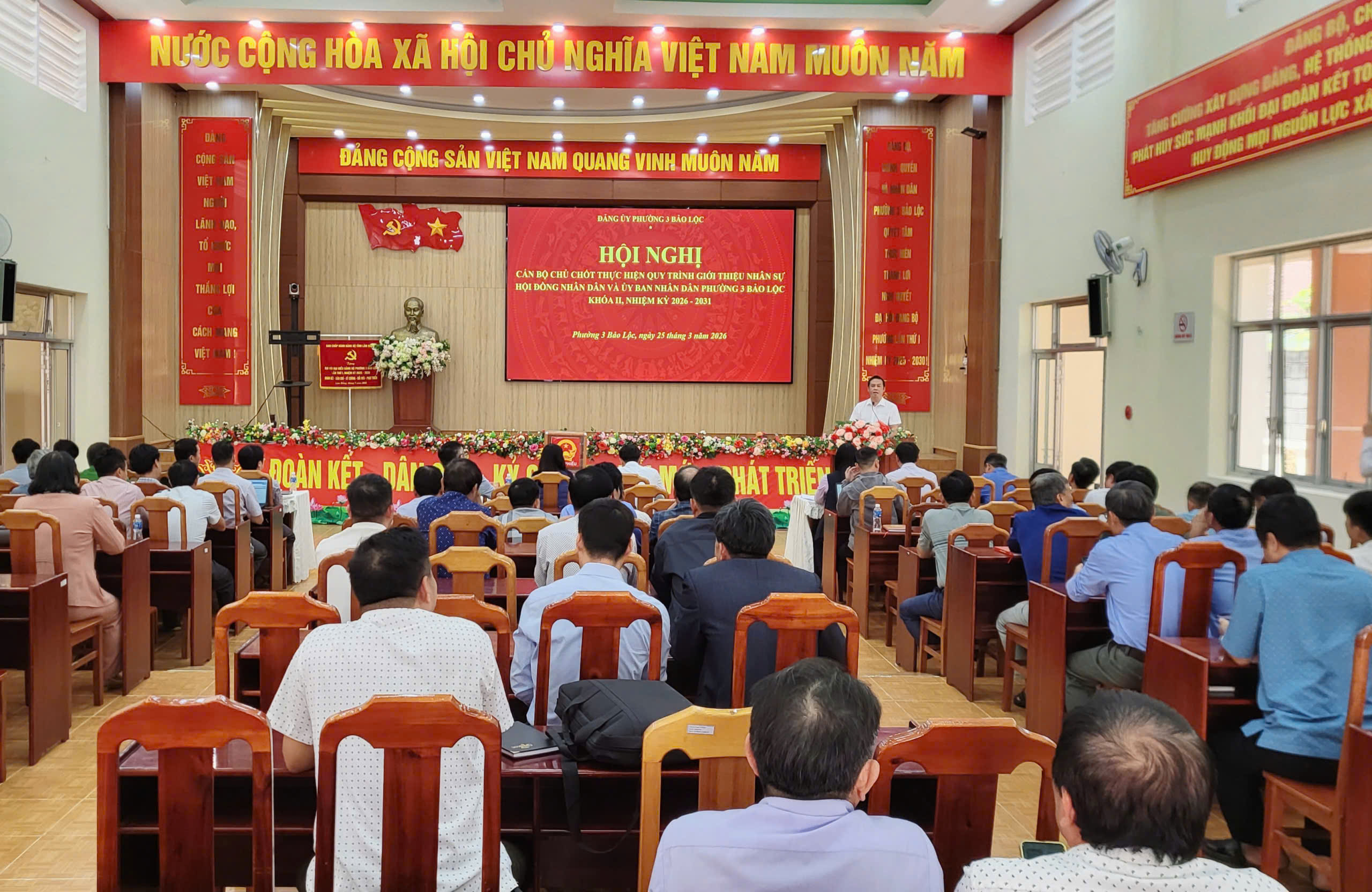 Hội nghị cán bộ chủ chốt thực hiện quy trình giới thiệu nhân sự HĐND và UBND Phường 3 Bảo Lộc, nhiệm kỳ 2026-2031