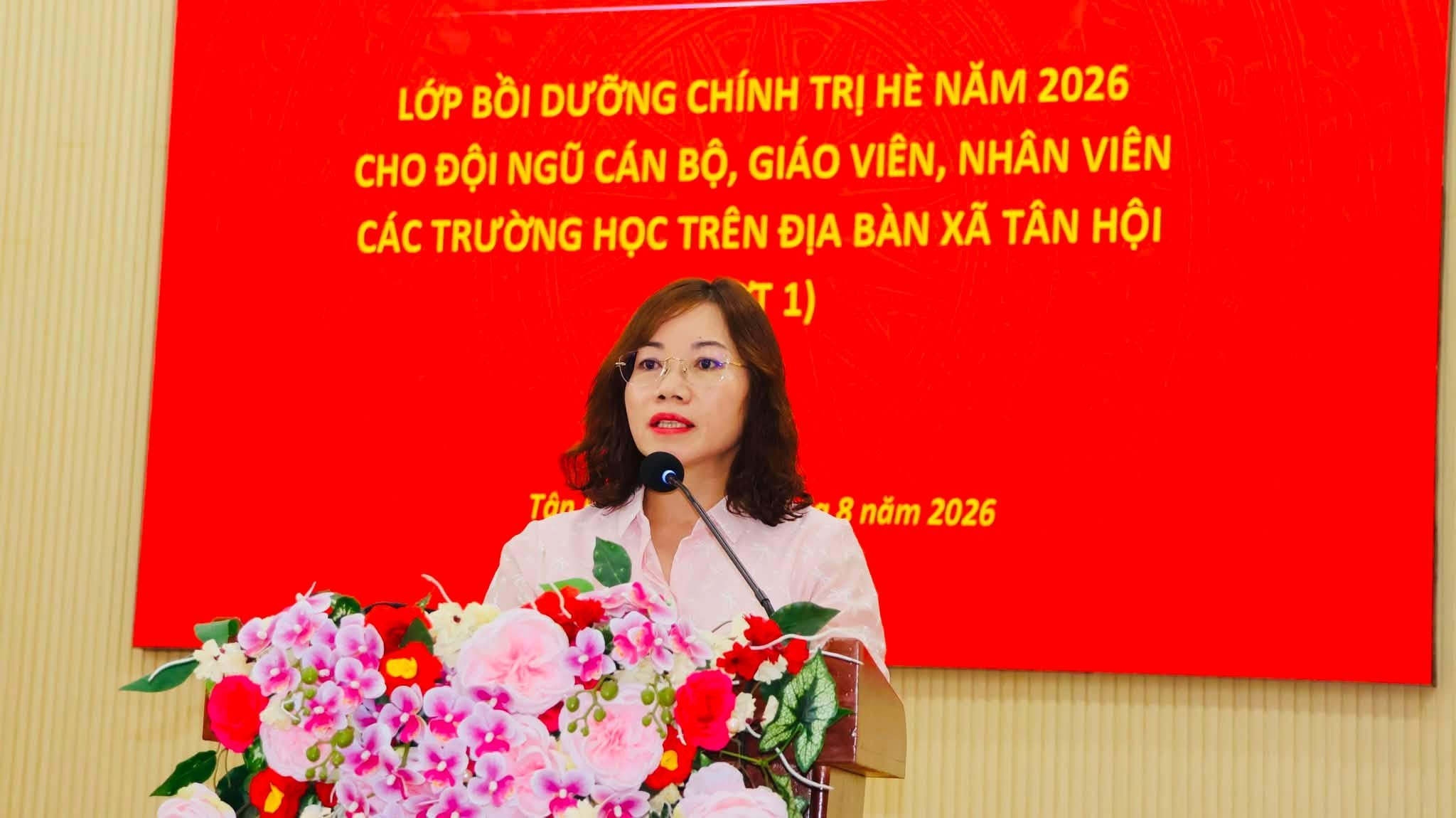 Đảng ủy xã Tân Hội tổ chức lớp bồi dưỡng, tập huấn lý luận chính trị hè năm 2026 cho đội ngũ cán bộ quản lý, giáo viên, nhân viên các cơ sở giáo dục trên địa bàn xã