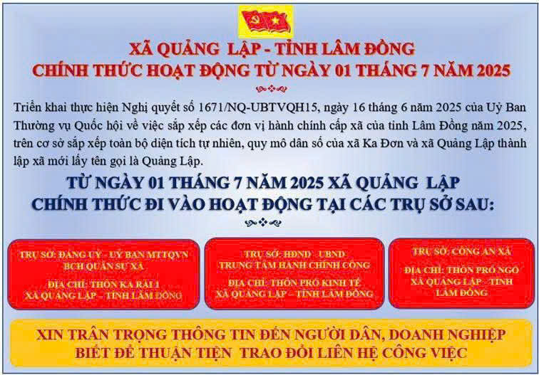 Địa điểm các trụ sở làm việc của Đảng ủy - HĐND - UBND - UBMTTQ xã