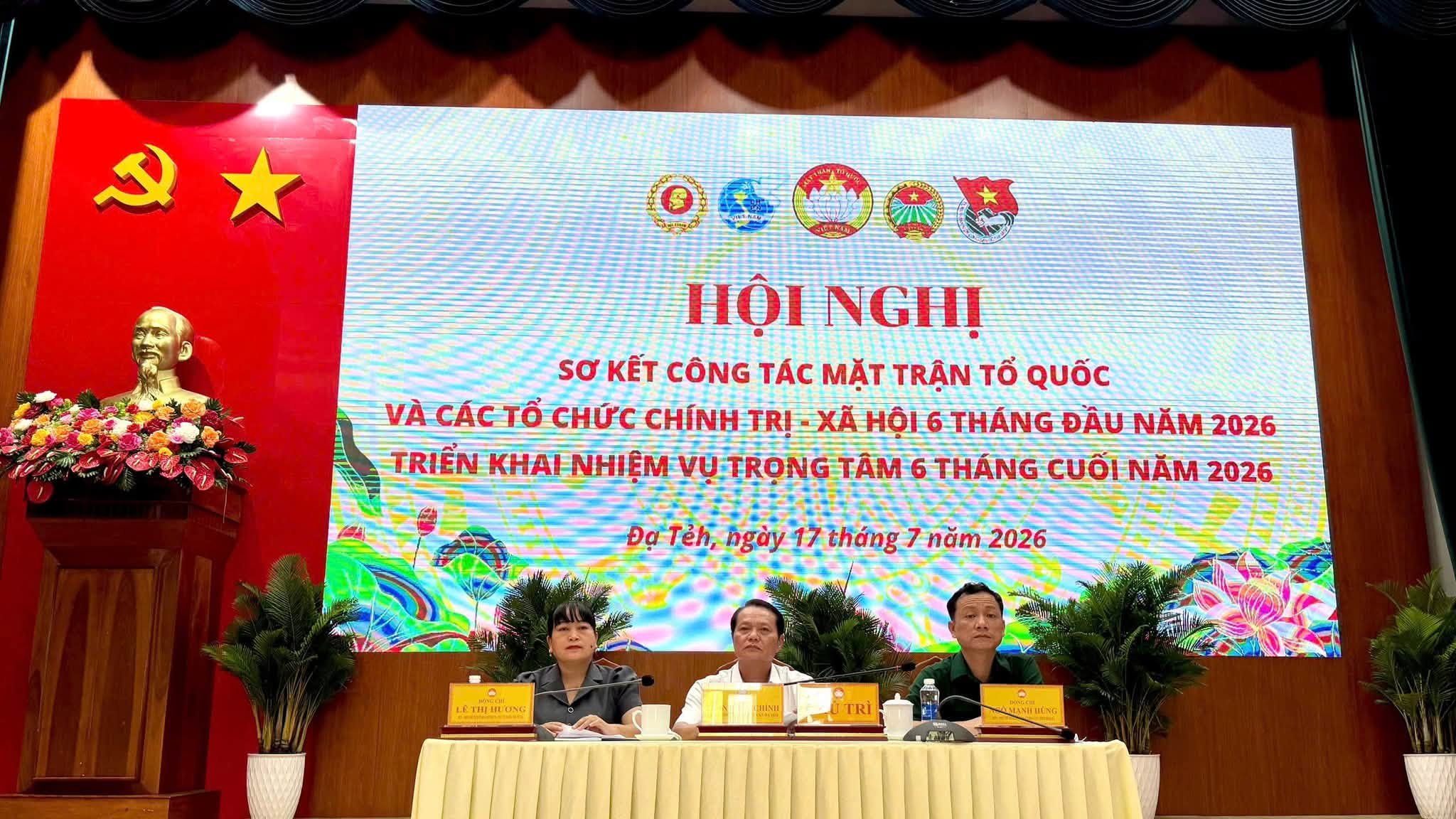 UỶ BAN MTTQ VIỆT NAM XÃ ĐẠ TẺH SƠ KẾT CÔNG TÁC MẶT TRẬN VÀ CÁC TỔ CHỨC CHÍNH TRỊ - XÃ HỘI 6 THÁNG ĐẦU NĂM 2026