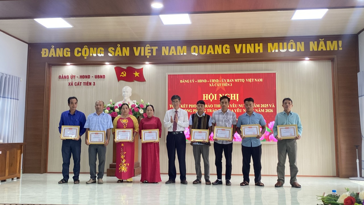 Xã Cát Tiên 3 tổng kết phong trào thi đua yêu nước năm 2025, phát động thi đua năm 2026