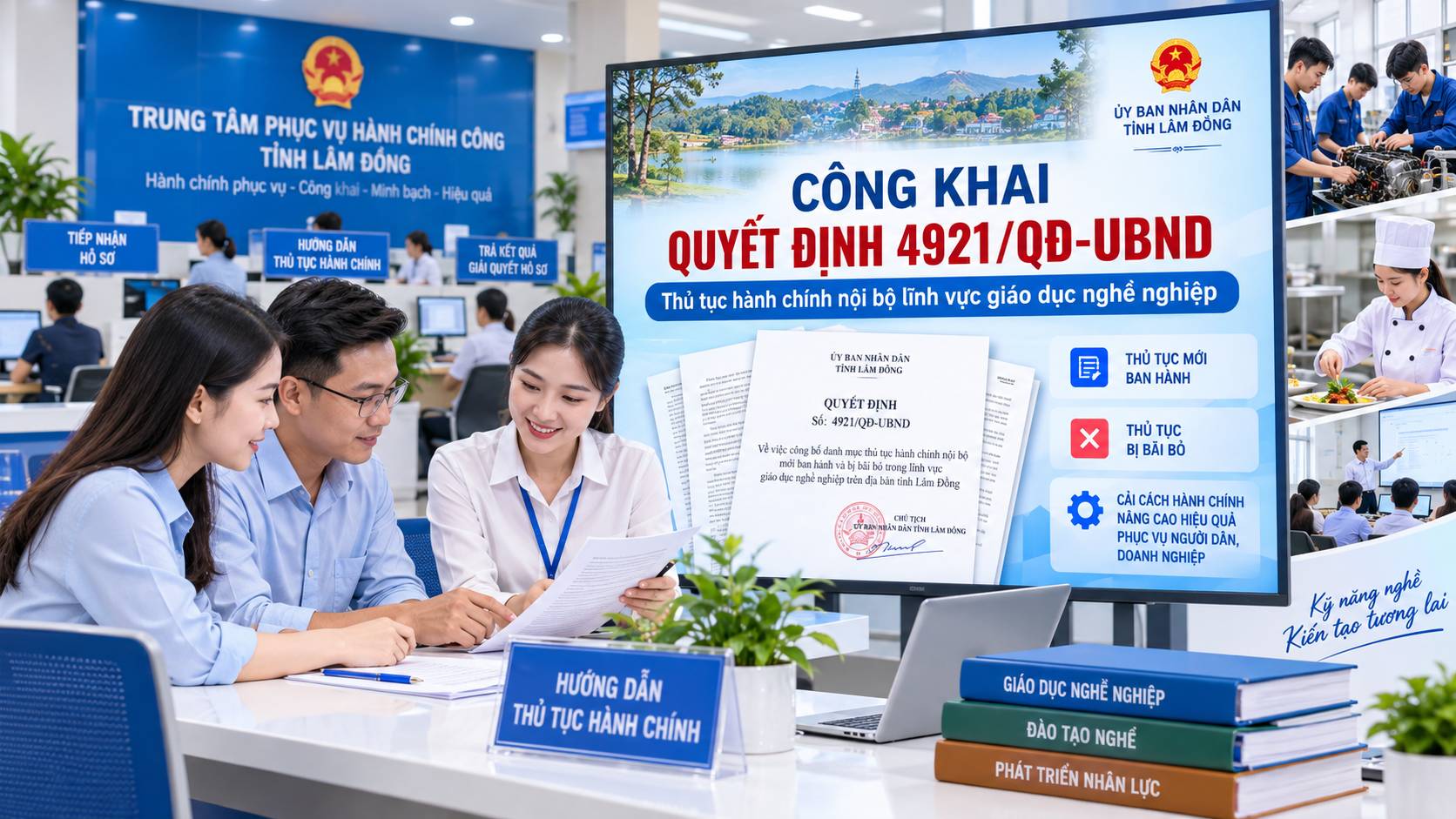 XUÂN TRƯỜNG - ĐÀ LẠT: CÔNG KHAI QUYẾT ĐỊNH SỐ 4921/QĐ-UBND VỀ THỦ TỤC HÀNH CHÍNH NỘI BỘ LĨNH VỰC GIÁO DỤC NGHỀ NGHIỆP