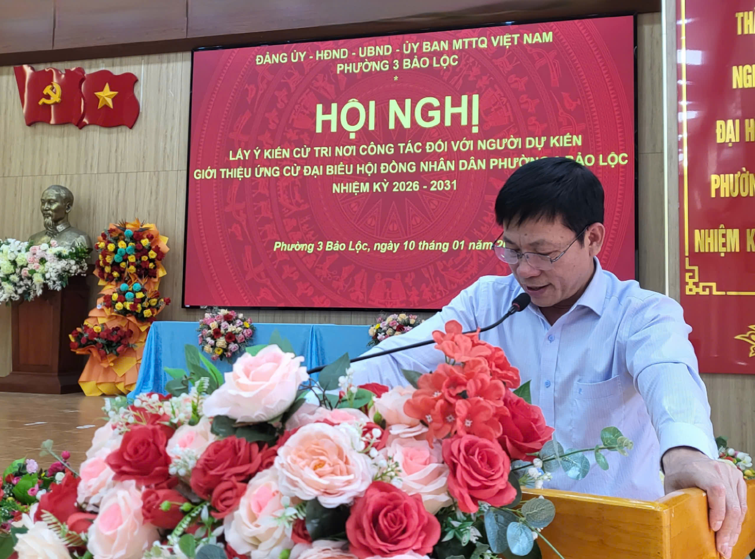 Hội nghị lấy ý kiến cử tri nơi công tác đối với người dự kiến giới thiệu ứng cử đại biểu HĐND Phường 3 Bảo Lộc nhiệm kỳ 2026-2031