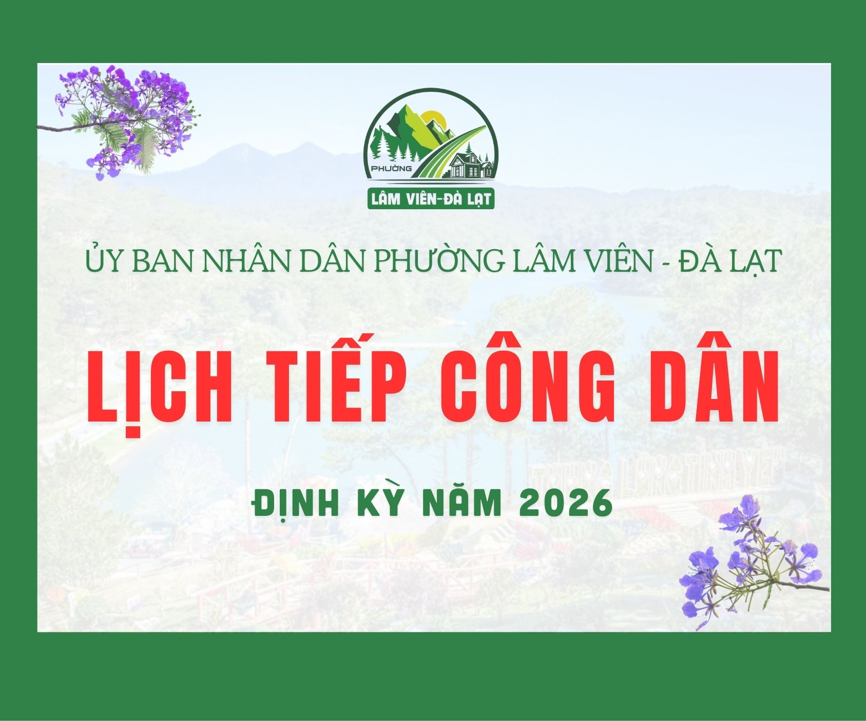 Lịch tiếp công dân ngày 14 tháng 5 năm 2026