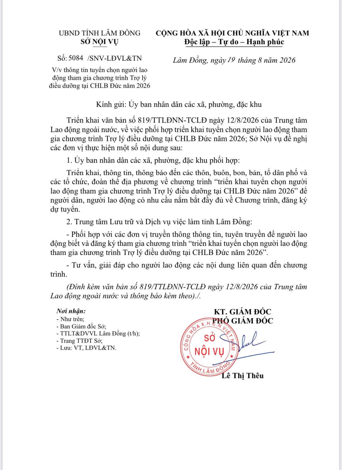 Thông tin tuyển chọn người lao động tham gia chương trình Trợ lý điều dưỡng tại CHLB Đức năm 2026