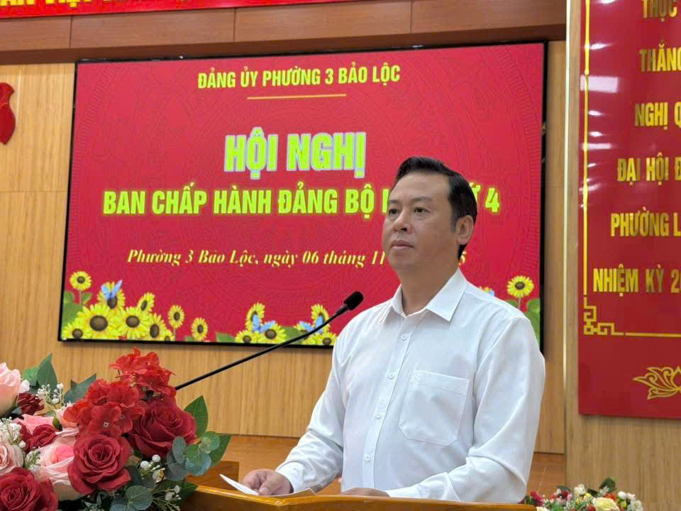 ĐẢNG ỦY PHƯỜNG 3 BẢO LỘC TỔ CHỨC HỘI NGHỊ BAN CHẤP HÀNH ĐẢNG BỘ LẦN THỨ 4