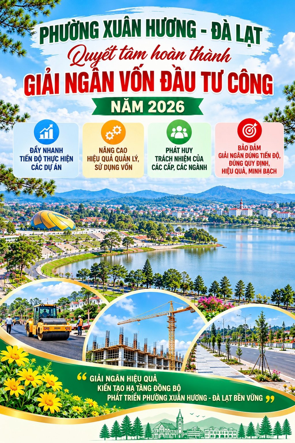 Phường Xuân Hương - Đà Lạt quyết tâm hoàn thành giải ngân vốn đầu tư công năm 2026