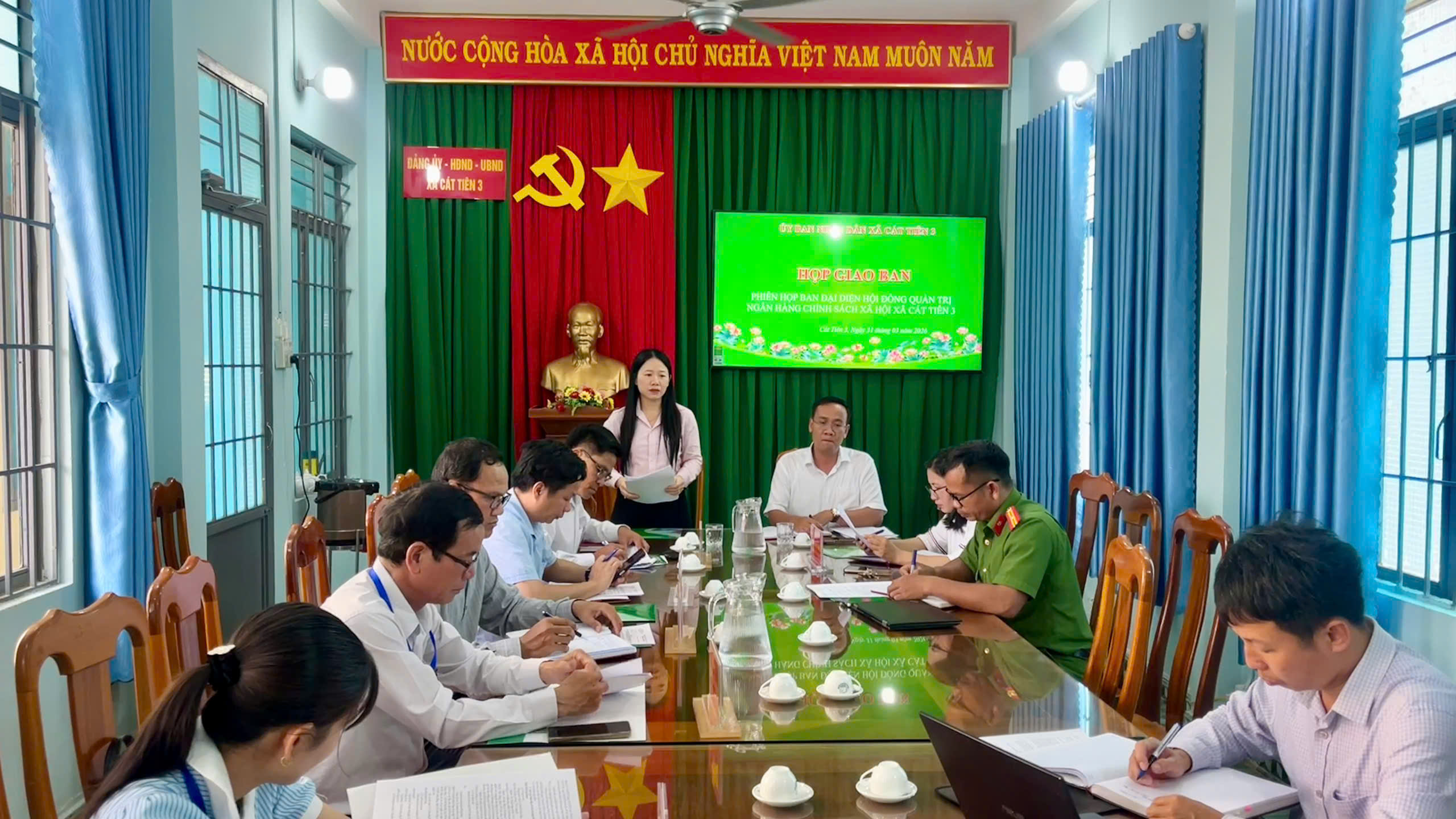 Ban đại diện Hội đồng quản trị Ngân hàng Chính sách xã hội xã Cát Tiên 3 đã tổ chức phiên họp thứ Nhất