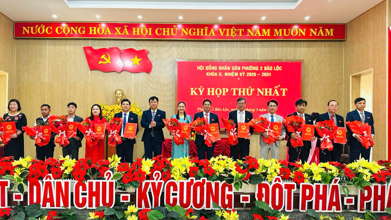 KỲ HỌP THỨ NHẤT HỘI ĐỒNG NHÂN DÂN PHƯỜNG 2 BẢO LỘC KHÓA II- NHIỆM KỲ 2026 -2031