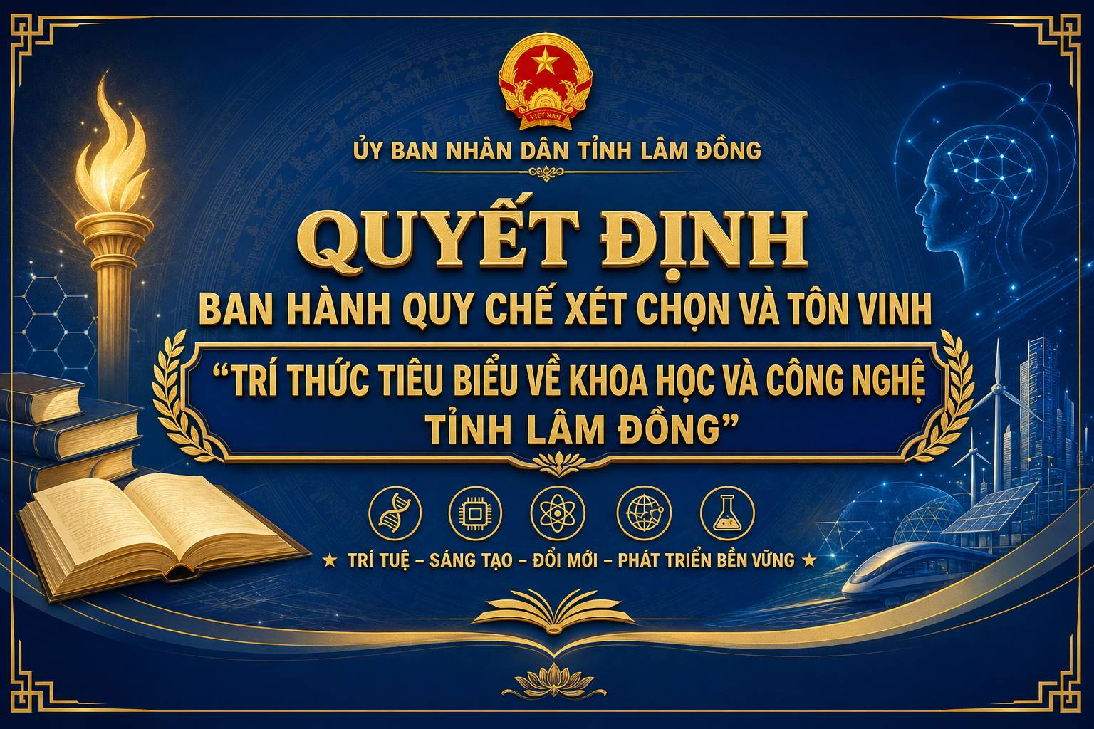 QUYẾT ĐỊNH Ban hành quy chế xét chọn và tôn vinh danh hiệu  “Trí thức tiêu biểu về khoa học và công nghệ tỉnh Lâm Đồng”