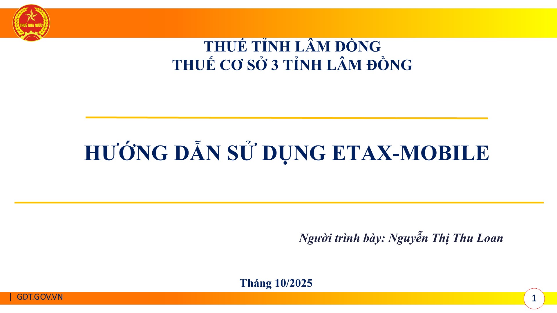 HƯỚNG DẪN SỬ DUNG ETAX-MOBILE
