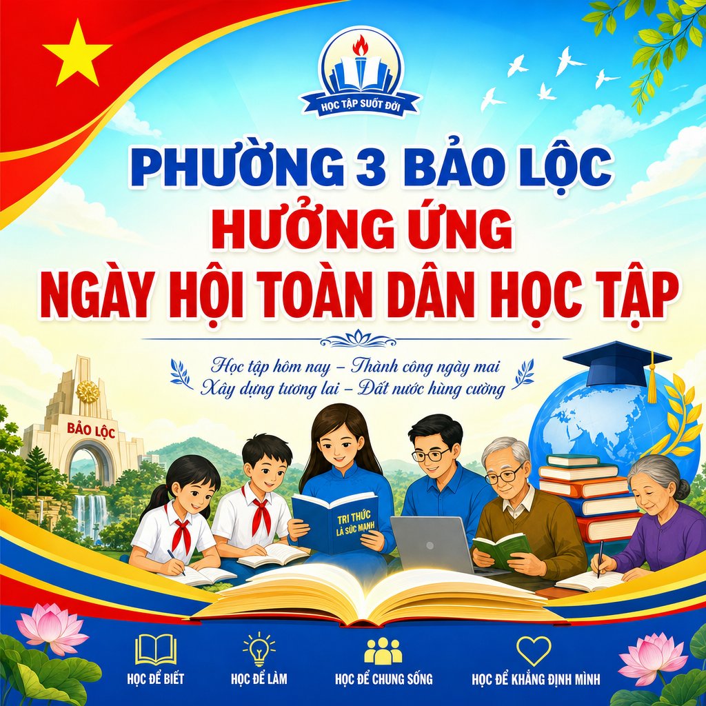 Phường 3 Bảo Lộc hưởng ứng Ngày hội toàn dân học tập số