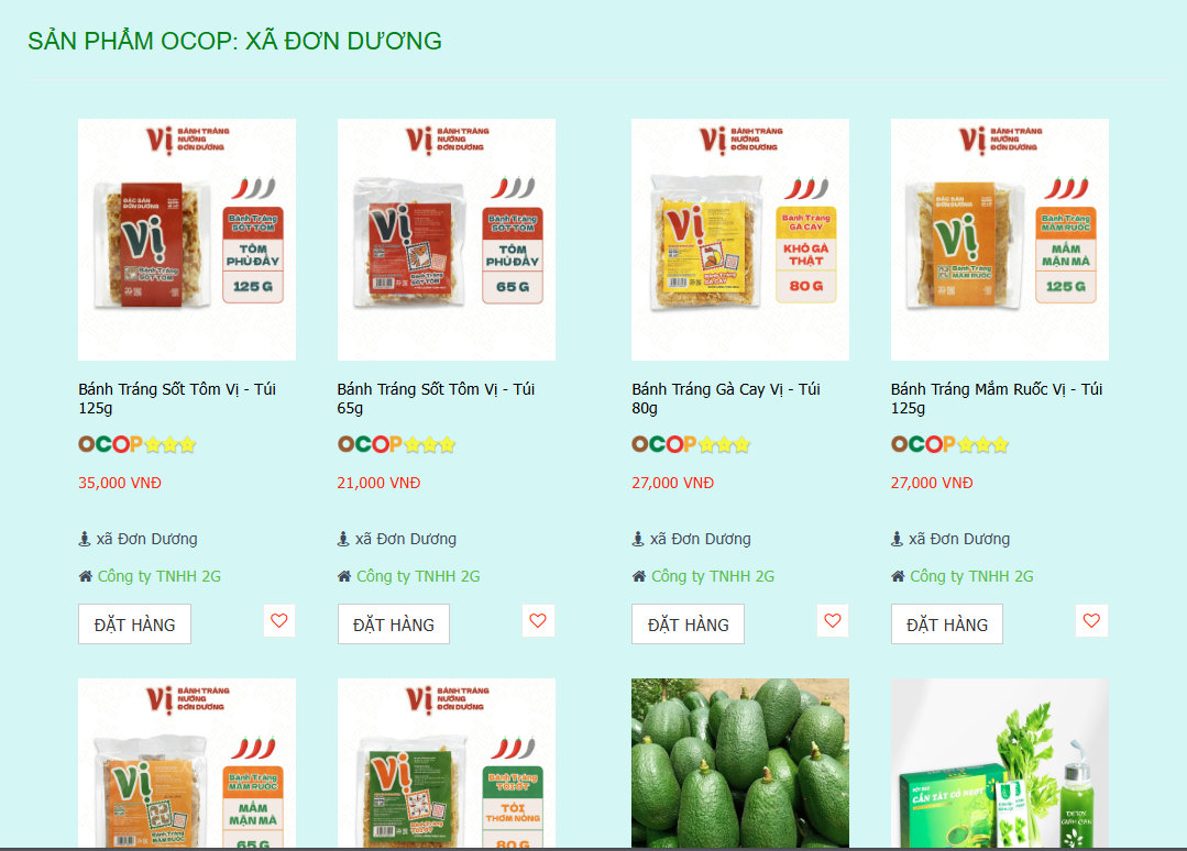 Giới thiệu các sản phẩm OCOP tiêu biểu của xã Đơn Dương