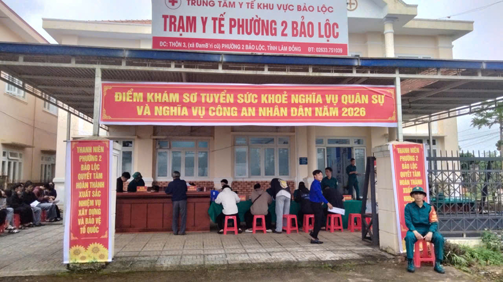 PHƯỜNG 2 BẢO LỘC TỔ CHỨC KHÁM SƠ TUYỂN NGHĨA VỤ QUÂN SỰ NĂM 2026