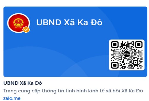 THÔNG BÁO VỀ VIỆC KẾT NỐI, THEO DÕI THÔNG TIN QUA ZALO CHÍNH THỨC OA CỦA XÃ KA ĐÔ