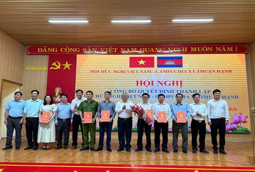 XÃ THUẬN HẠNH CÔNG BỐ QUYẾT ĐỊNH THÀNH LẬP HỘI HỮU NGHỊ VIỆT NAM – CAMPUCHIA KHÓA I, NHIỆM KỲ 2026 – 2031