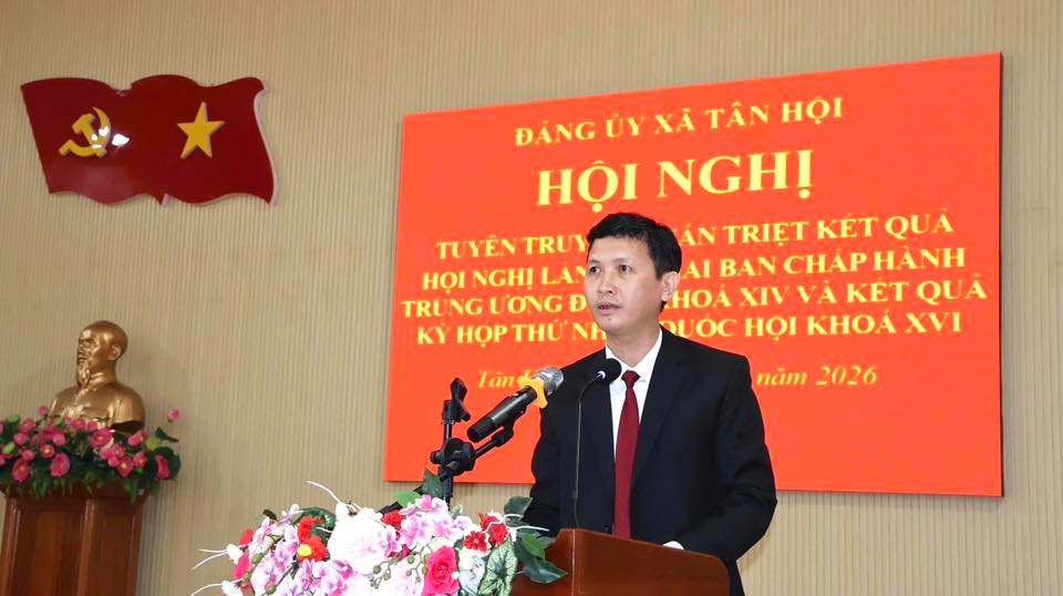 Đảng ủy xã Tân Hội tổ chức hội nghị tuyên truyền, quán triệt kết quả hội nghị lần thứ hai Ban Chấp hành Trung ương Đảng khóa XIV và kết quả kỳ họp thứ nhất, quốc hội khóa XVI