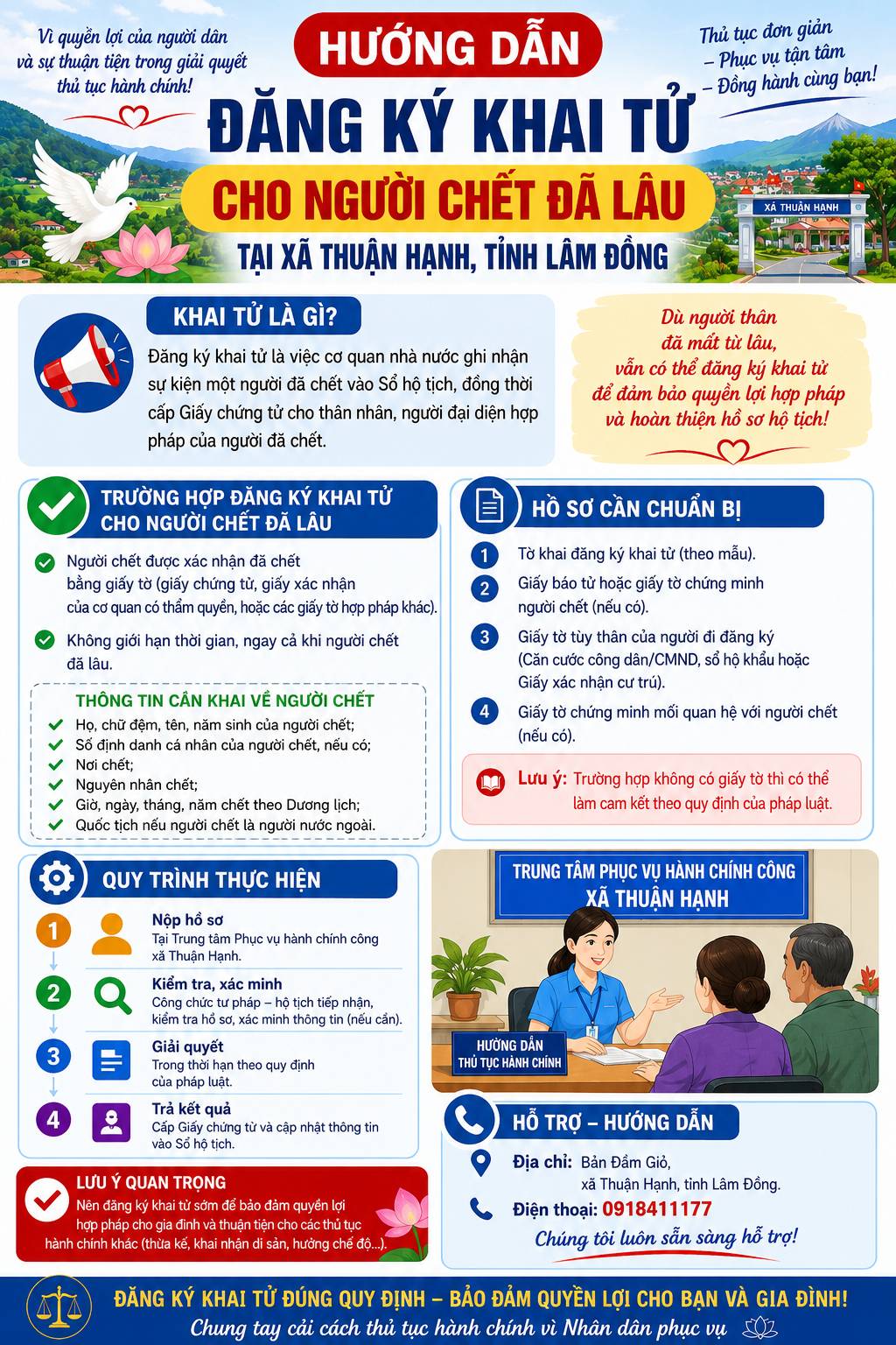 Tuyên truyền đăng ký khai tử cho người đã chết lâu (tuyên truyền pháp luật thủ tục hành chính)