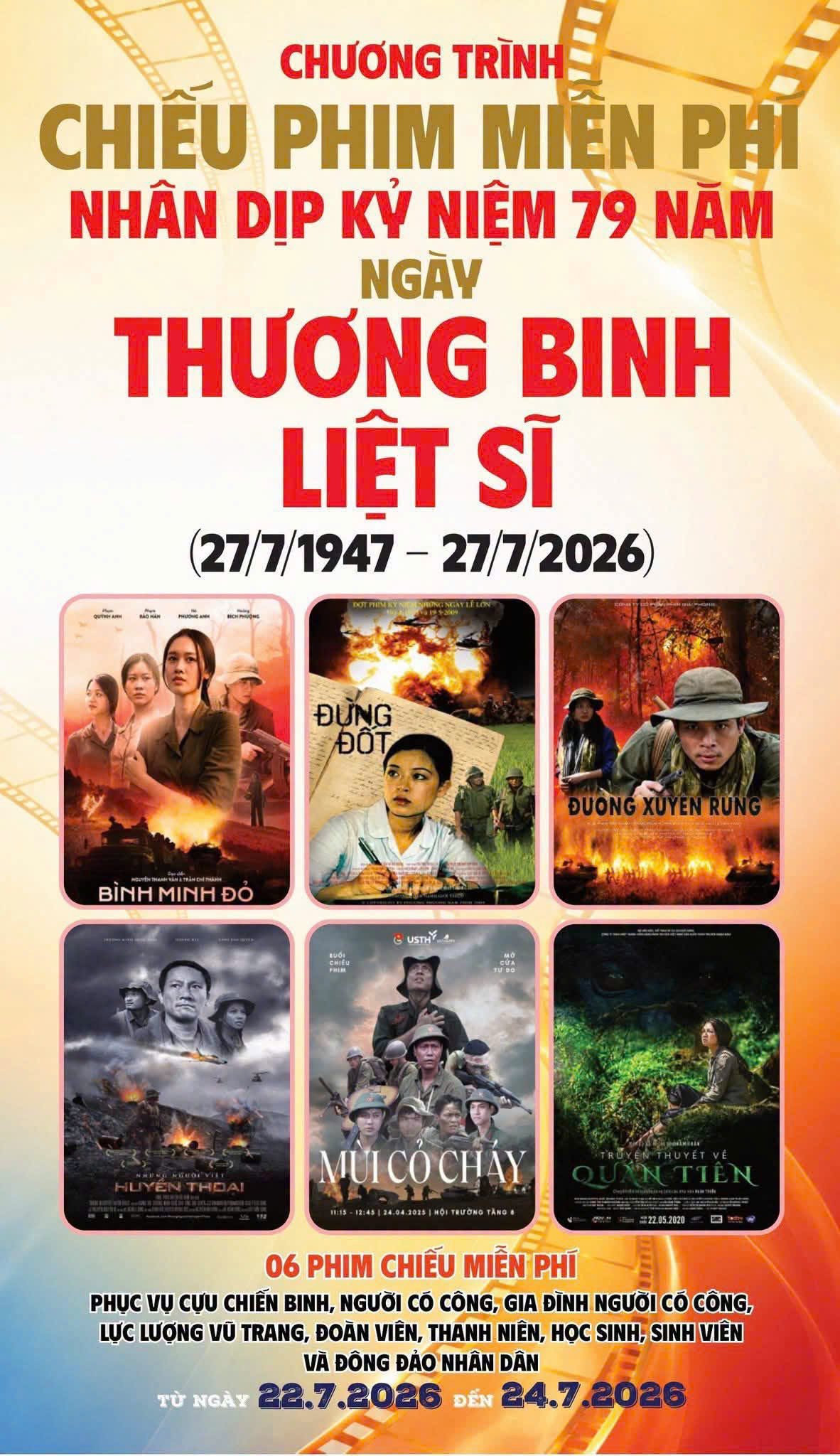 Tuần phim Kỷ niệm 79 năm ngày Thương binh - Liệt sĩ trên địa bàn tỉnh