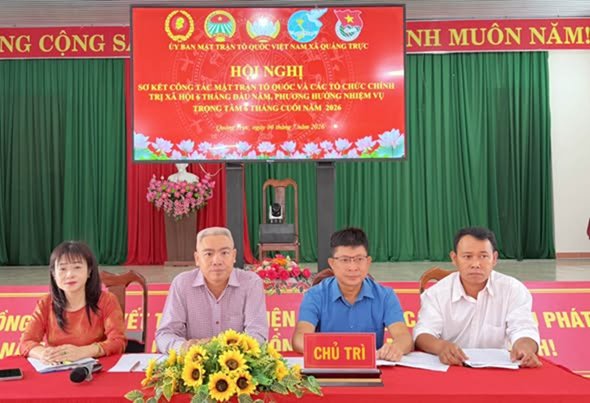 UBMTTQ Việt Nam xã Quảng Trực sơ kết công tác Mặt trận và các tổ chức chính trị - xã hội 6 tháng đầu năm 2026