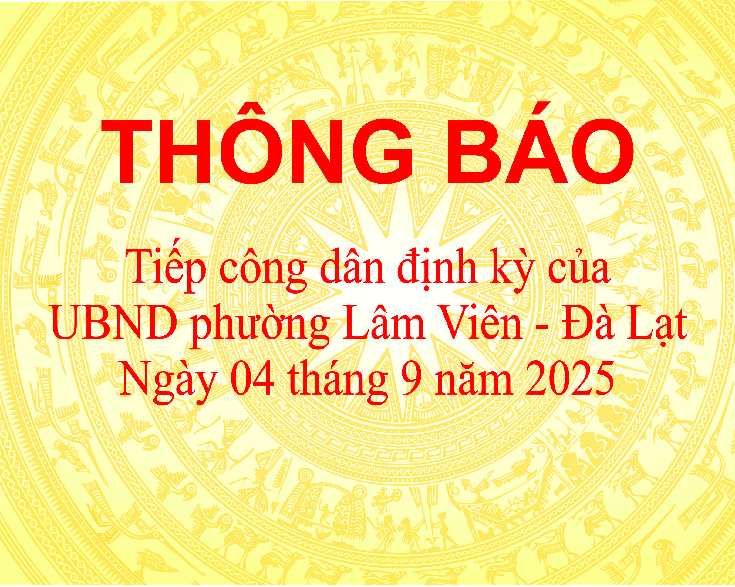 Thông báo Tiếp công dân theo định kỳ ngày 04/9/2025