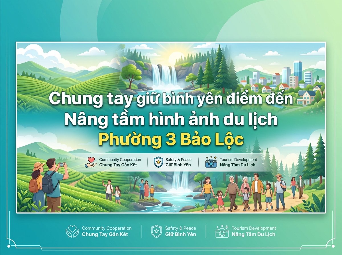 Chung tay giữ bình yên điểm đến – Nâng tầm hình ảnh du lịch Phường 3 Bảo Lộc