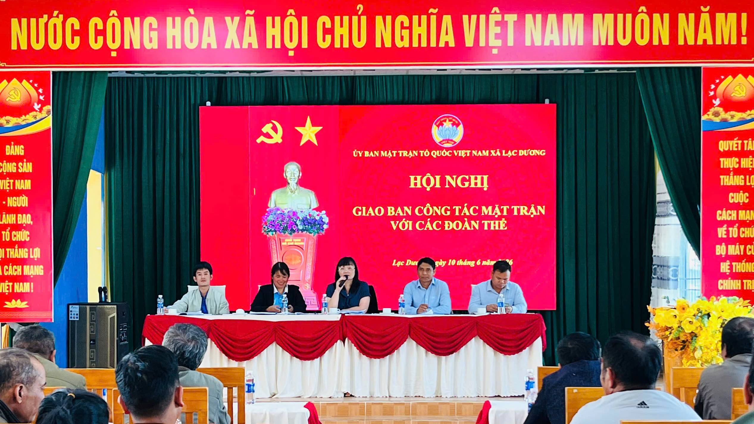 Mặt trận Tổ quốc xã Lạc Dương giao ban 6 tháng đầu năm, lắng nghe ý kiến cơ sở về sắp xếp thôn