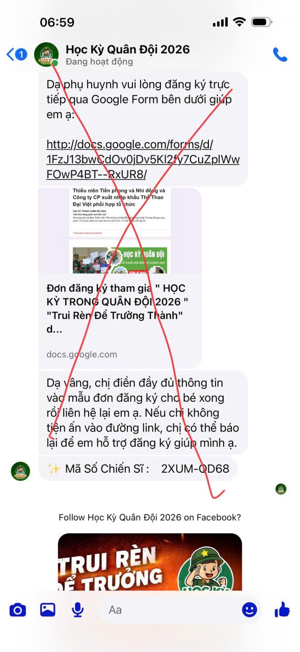 CẢNH BÁO GIẢ MẠO “HỌC KỲ QUÂN ĐỘI” ĐỂ LỪA ĐẢO PHỤ HUYNH .