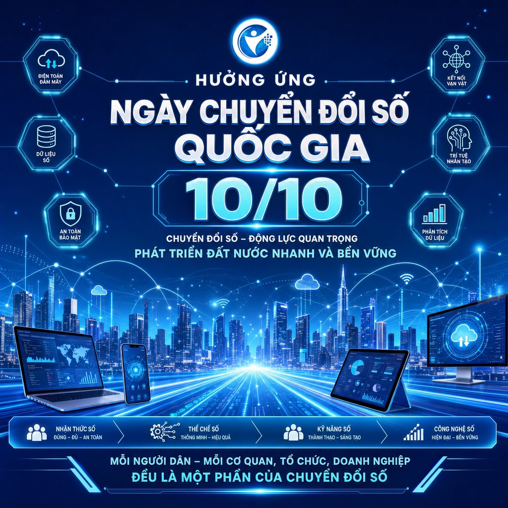 HƯỞNG ỨNG NGÀY CHUYỂN ĐỔI SỐ QUỐC GIA 10/10: CHUNG TAY XÂY DỰNG XÃ HỘI SỐ, CÔNG DÂN SỐ