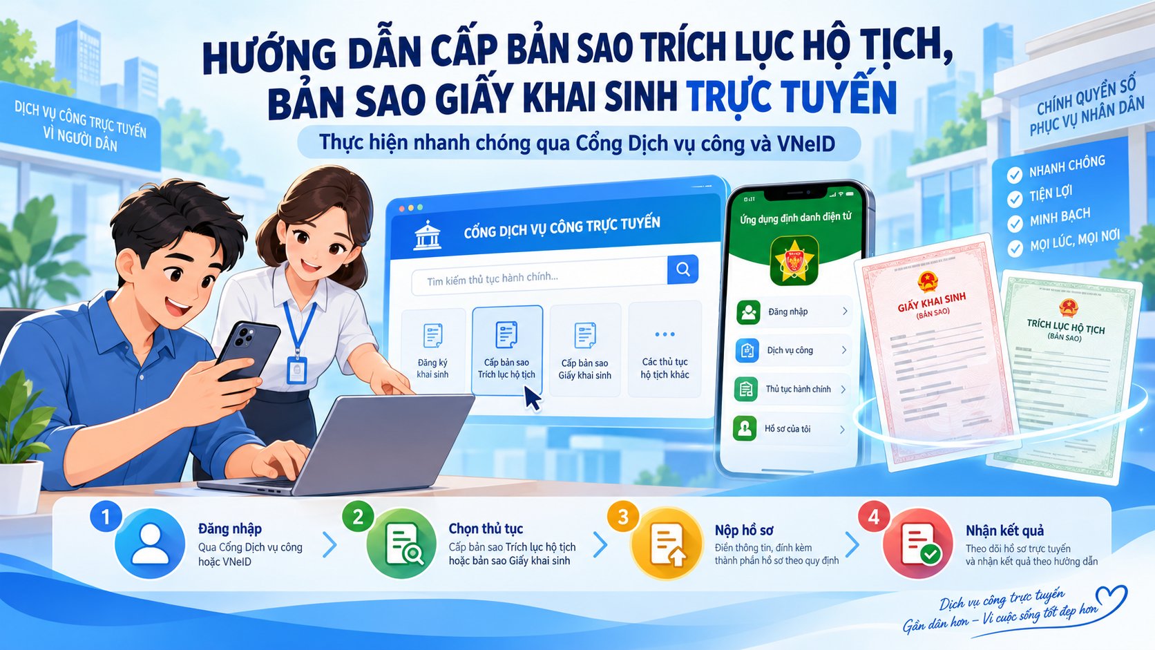 XUÂN TRƯỜNG - ĐÀ LẠT: HƯỚNG DẪN NGƯỜI DÂN XIN CẤP BẢN SAO TRÍCH LỤC HỘ TỊCH, BẢN SAO GIẤY KHAI SINH TRỰC TUYẾN