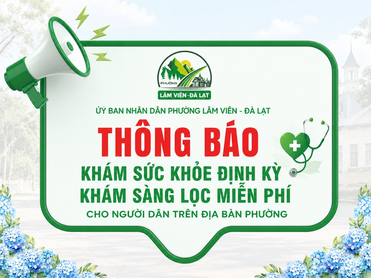 PHƯỜNG LÂM VIÊN - ĐÀ LẠT TRIỂN KHAI KHÁM SỨC KHỎE ĐỊNH KỲ, KHÁM SÀNG LỌC MIỄN PHÍ CHO NGƯỜI DÂN GIAI ĐOẠN 2026 - 2030