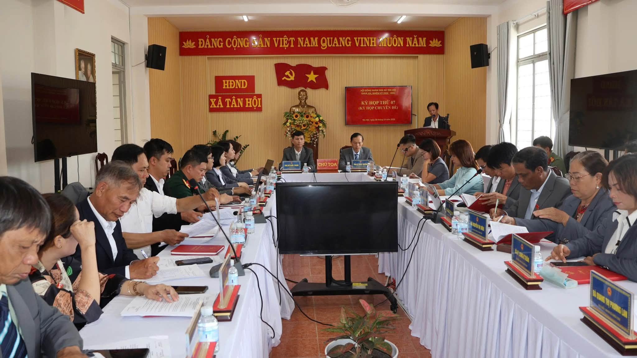 HĐND xã Tân Hội khóa XIII, nhiệm kỳ 2026 - 2031 tổ chức Kỳ họp thứ 7 (Kỳ họp chuyên đề)