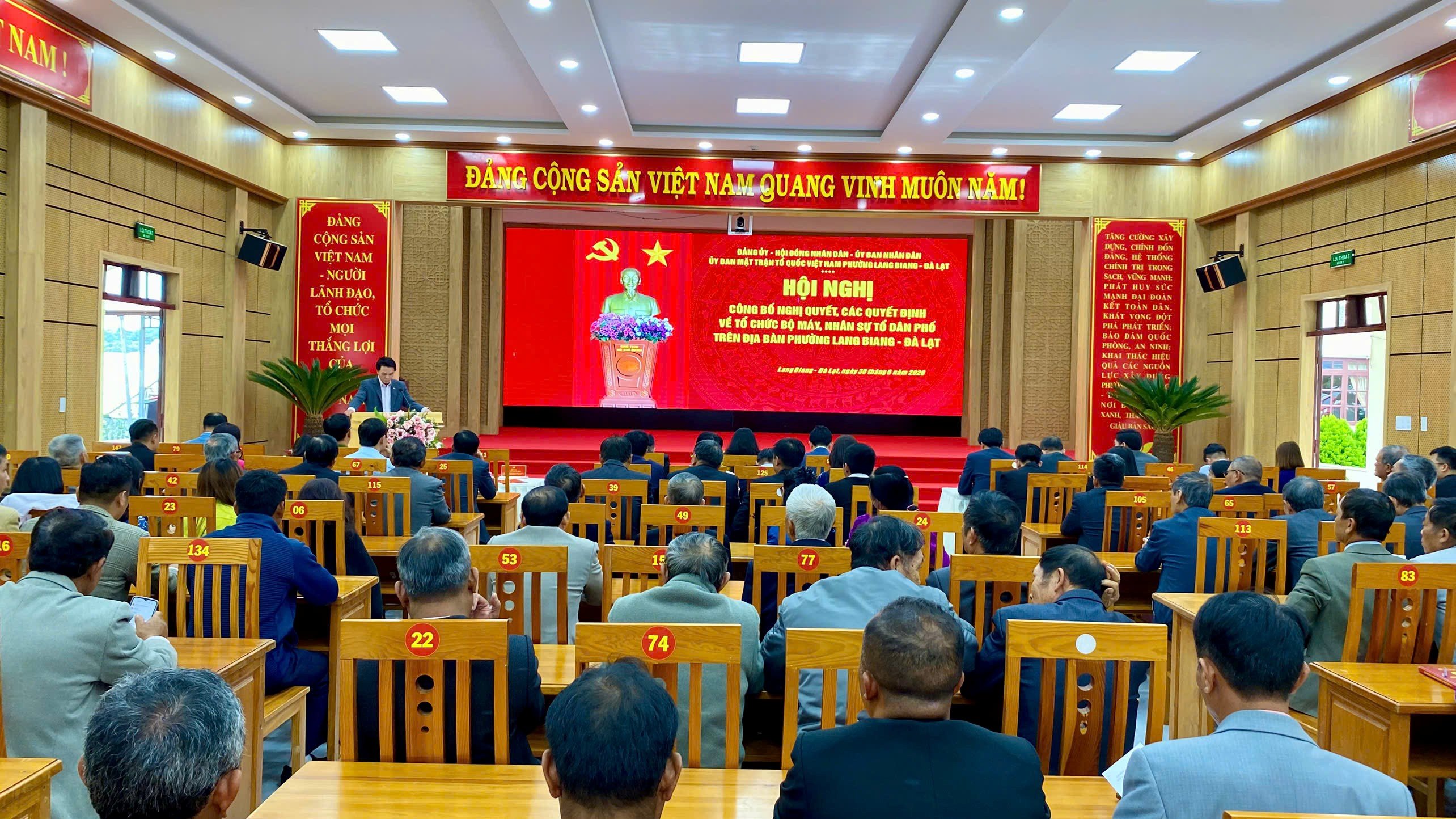 PHƯỜNG LANG BIANG - ĐÀ LẠT CÔNG BỐ NGHỊ QUYẾT, QUYẾT ĐỊNH VỀ TỔ CHỨC BỘ MÁY, NHÂN SỰ CÁCTỔ DÂN PHỐ