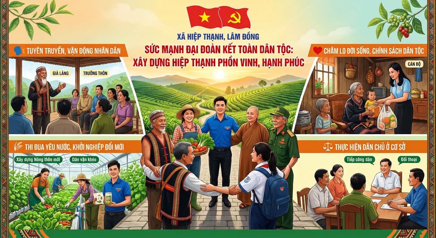 XÃ HIỆP THẠNH: KHƠI DẬY SỨC MẠNH ĐẠI ĐOÀN KẾT TOÀN DÂN TỘC, CHUNG TAY XÂY DỰNG QUÊ HƯƠNG PHỒN VINH, HẠNH PHÚC 