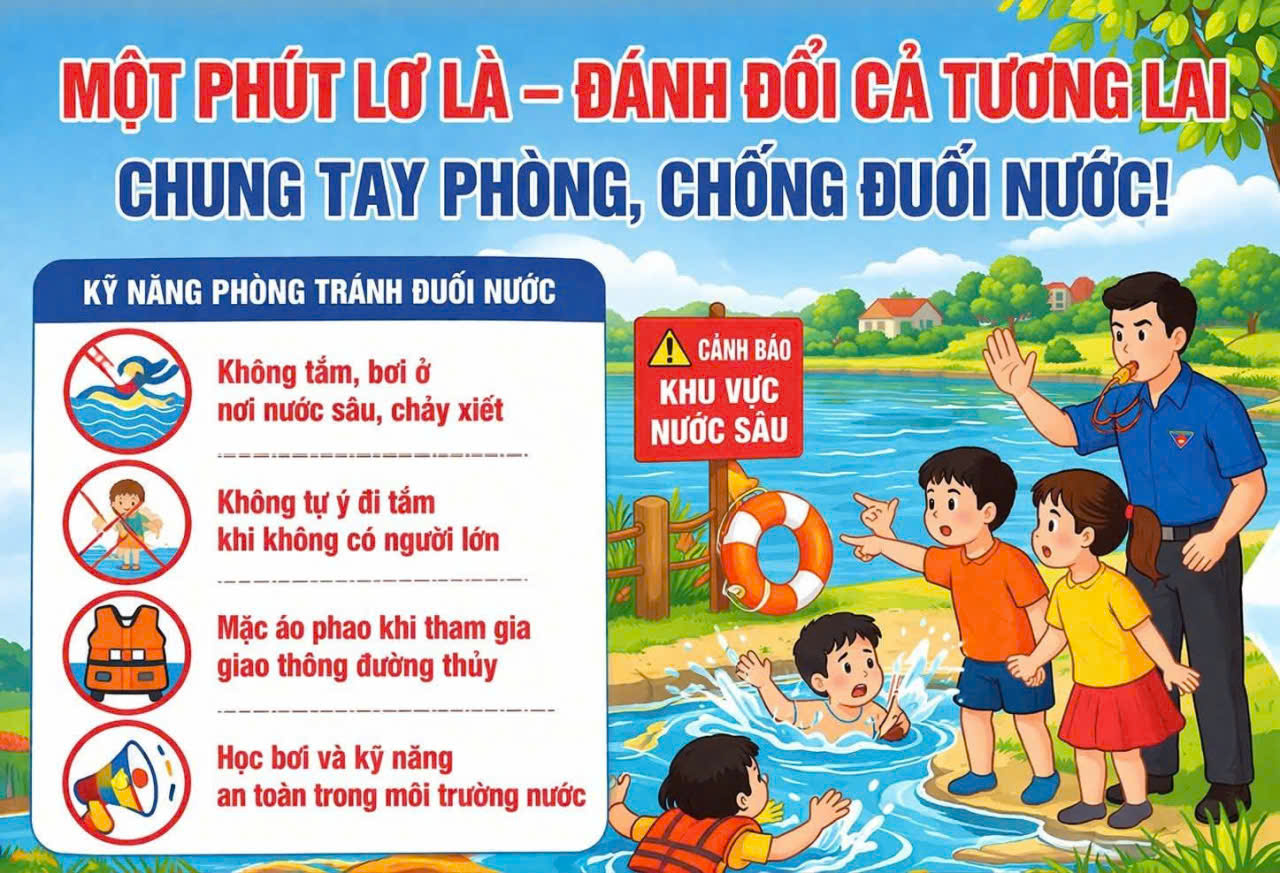 TĂNG CƯỜNG PHÒNG, CHỐNG ĐUỐI NƯỚC CHO TRẺ EM, HỌC SINH 