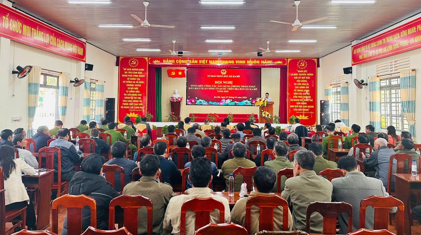 XÃ KA ĐÔ TỔNG KẾT PHONG TRÀO TOÀN DÂN BẢO VỆ ANTQ NĂM 2025, TRIỂN KHAI NHIỆM VỤ NĂM 2026