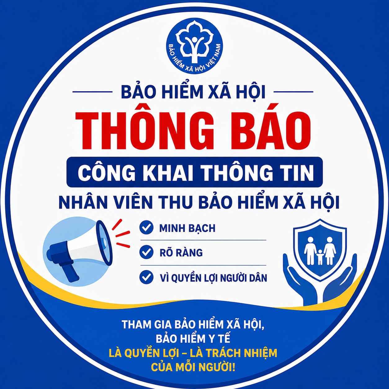 THÔNG BÁO về việc công khai thông tin nhân viên thu bảo hiểm xã hội, bảo hiểm y tế trên địa bàn các xã