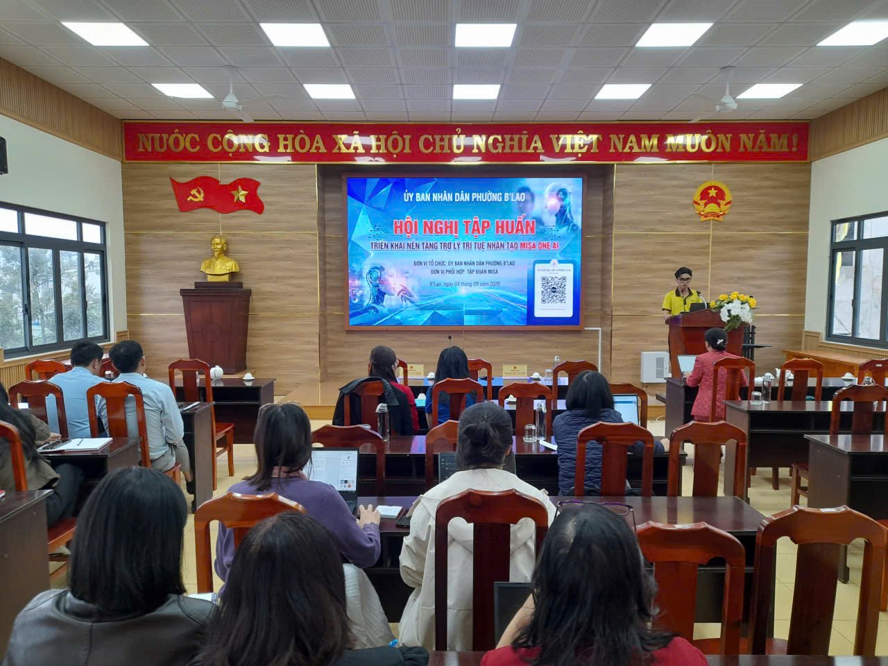 Phường B'Lao tập huấn ứng dụng trí tuệ nhân tạo OneAI phục vụ công tác chuyên môn