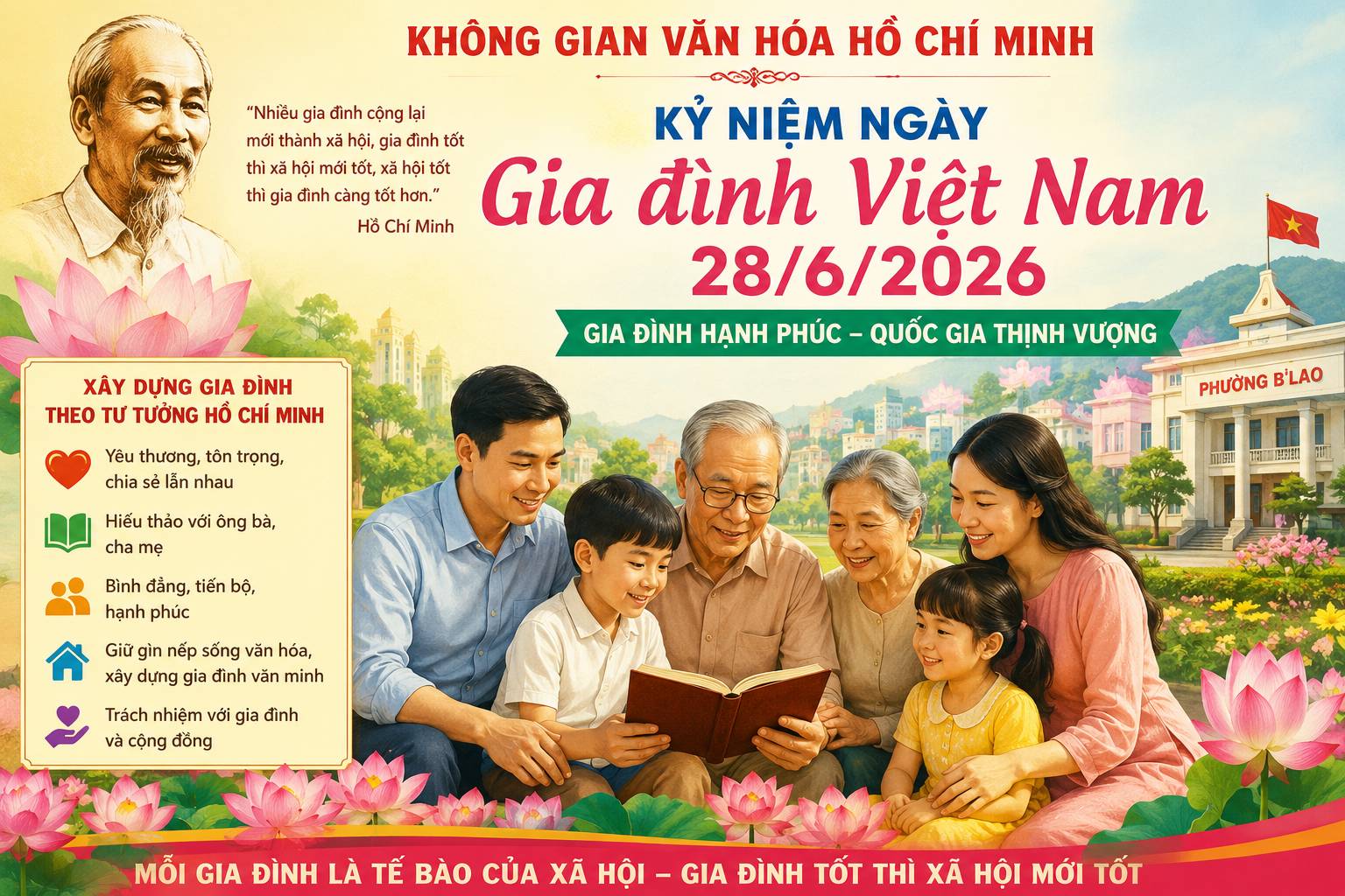 GIA ĐÌNH HẠNH PHÚC – NỀN TẢNG ĐỂ XÂY DỰNG XÃ HỘI TỐT ĐẸP THEO TƯ TƯỞNG HỒ CHÍ MINH