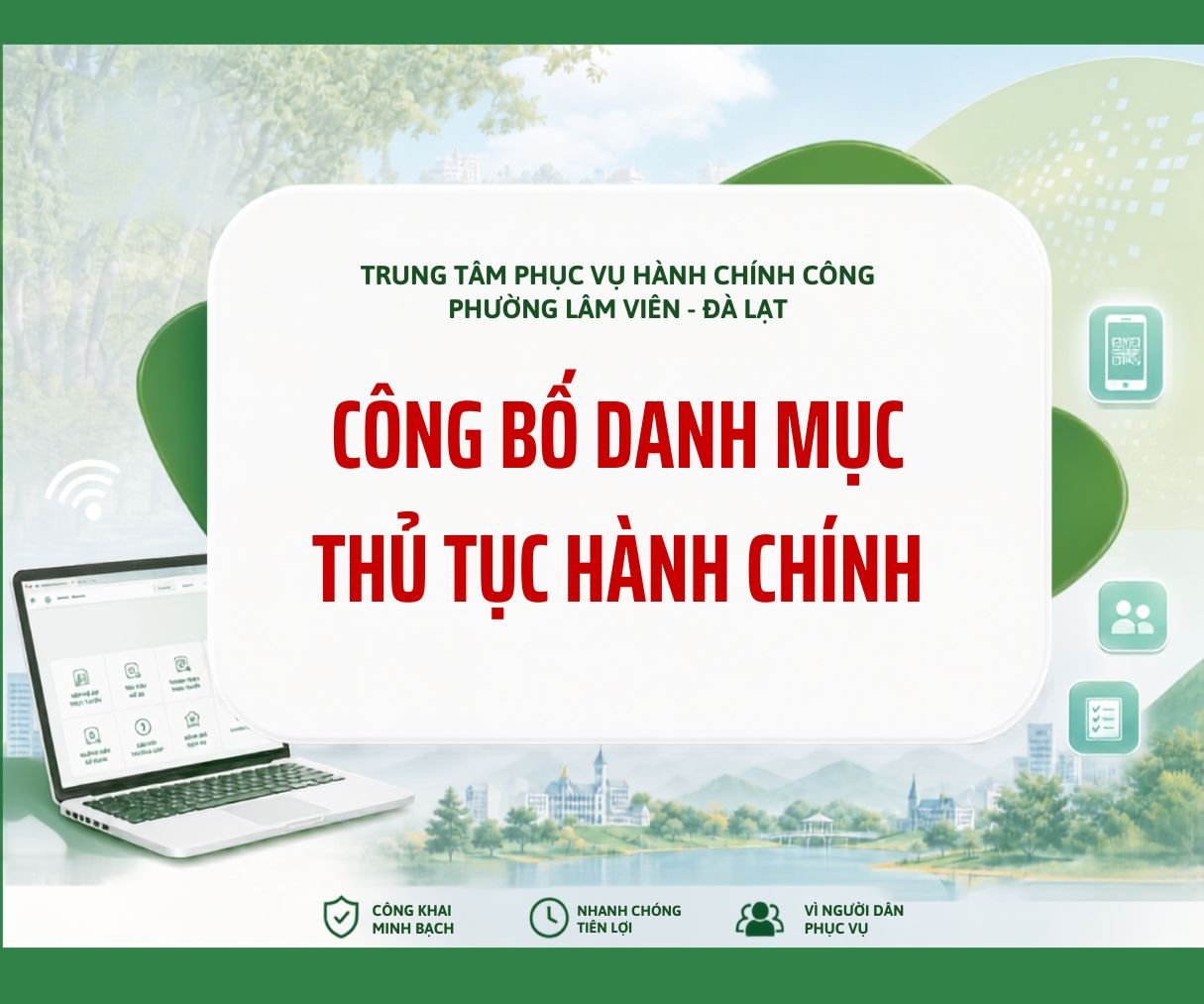 DANH SÁCH NIÊM YẾT THỦ TỤC HÀNH CHÍNH