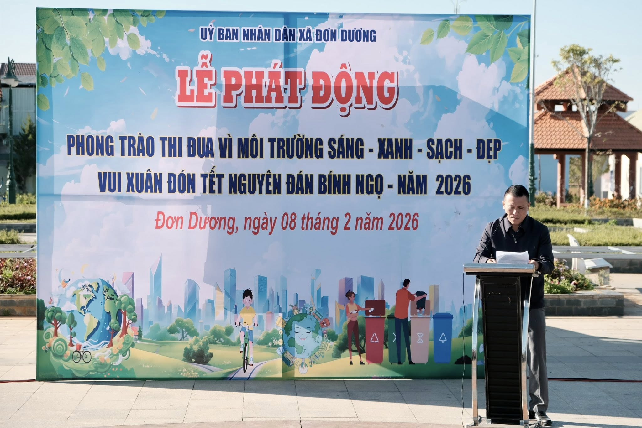 UBND xã Đơn Dương tổ chức Lễ phát động phong trào thi đua “Vì môi trường sáng – xanh – sạch – đẹp”, vui Xuân đón Tết Bính Ngọ năm 2026