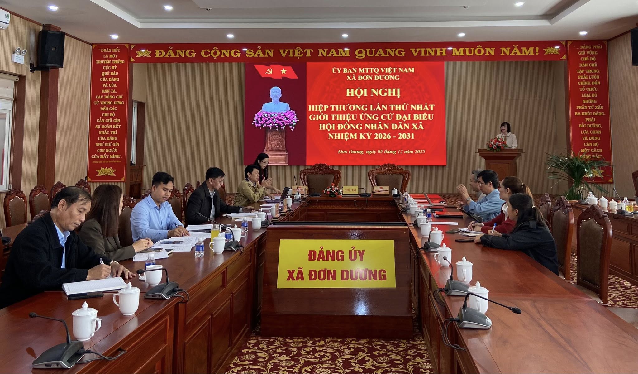 ỦY BAN MTTQ VIỆT NAM XÃ ĐƠN DƯƠNG TỔ CHỨC HỘI NGHỊ HIỆP THƯƠNG LẦN THỨ NHẤT