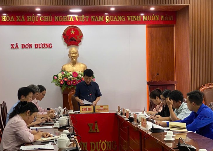 BAN ĐẠI DIỆN HỘI ĐỒNG QUẢN TRỊ NGÂN HÀNG CHÍNH SÁCH XÃ HỘI XÃ ĐƠN DƯƠNG ĐÁNH GIÁ KẾT QUẢ HOẠT ĐỘNG TÍN DỤNG CHÍNH SÁCH XÃ HỘI 6 THÁNG ĐẦU NĂM 2026