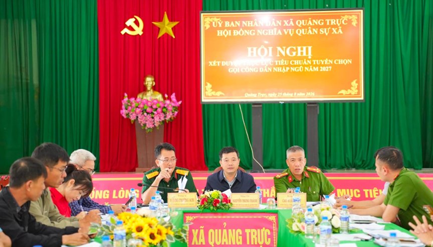 Xã Quảng Trực xét duyệt thực lực, tiêu chuẩn tuyển chọn và gọi công dân nhập ngũ năm 2027