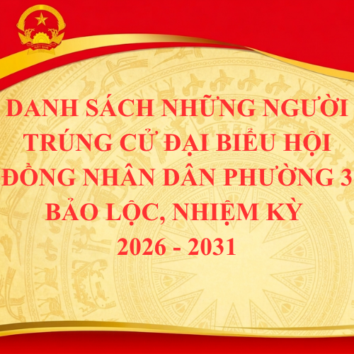 Danh sách trích ngang những người trúng cử đại biểu HĐND Phường 3 Bảo Lộc khoá II, nhiệm kỳ 2026 - 2031