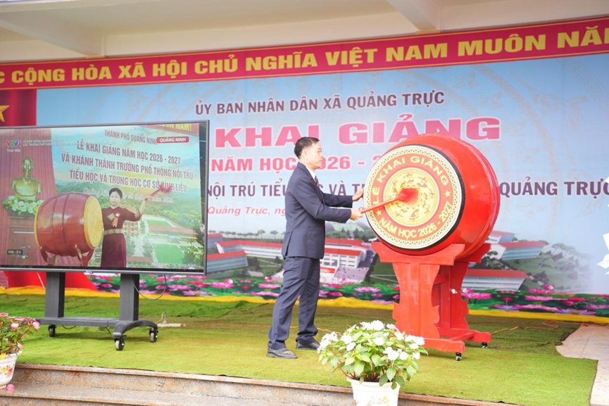 Quảng Trực rộn ràng khai giảng năm học mới 2026 - 2027